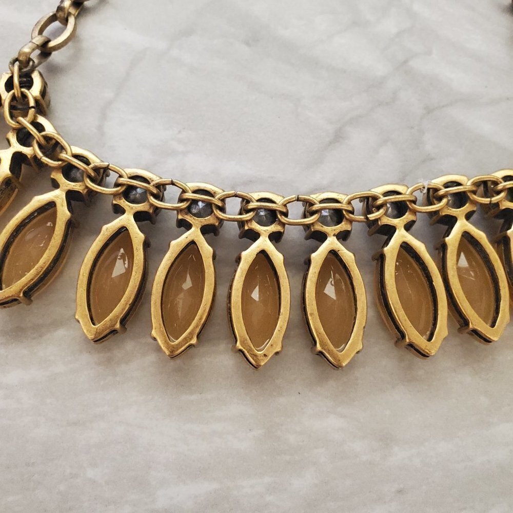 ✨ J.Crew Pink Taupe Jumbo Giant Rhinestones Crystalst Statement Necklace ✨ - Picture 15 of 16